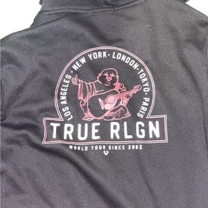 BLACK TRUE RELIGION BUDDHA ZIP HOODIE XL